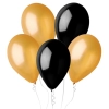 Balony lateksowe złoty czarny 5szt